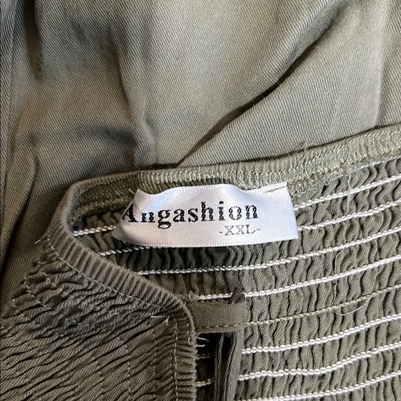 Angashion Olive Green Button-Down Dress | Size XXL - Picture 5 of 5